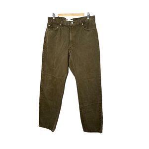 Levis 550  Mens Jeans 36x34 Straight Leg Zip Fly Made In USA Olive Green Relaxed
